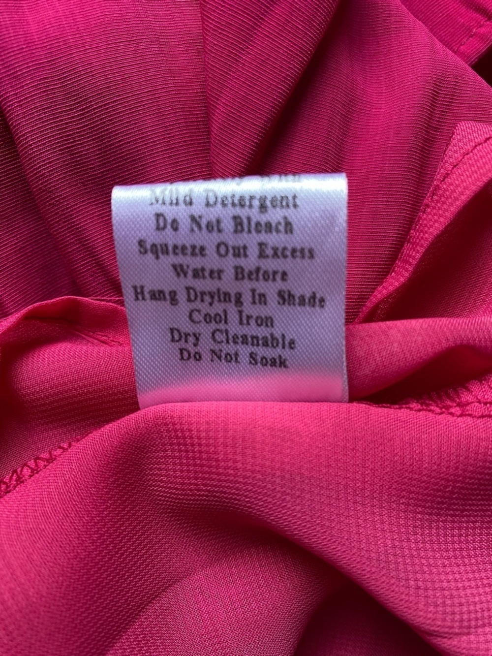 Roseason Hot Pink Mini Dress Size 12 NWT V-Neck Puff Sleeve Tiered Viscose Ramie - Picture 9 of 9